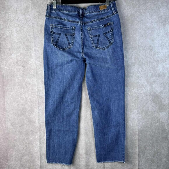 Seven7 Tower Straight Crop Jeans | Size 4 | Blue Stretch Denim - Picture 3 of 10